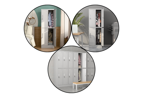 SZAFA BHP 4-KOMOROWA; 60CM; RAL - ZMONTOWANA (na palecie)